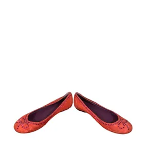 Marc Jacobs Suede Red & Purple Beaded Bow Detail Flats Shoes Women Sz 36 thumbnail 2