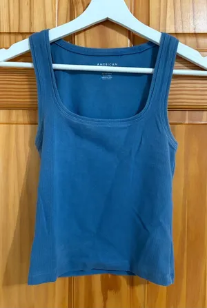 American Eagle Size XS Blue Ribbed Tank Top thumbnail 1
