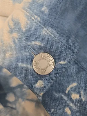 Sack's Tie-Dye Cropped Denim Jacket - Blue & White Size 1 thumbnail 6