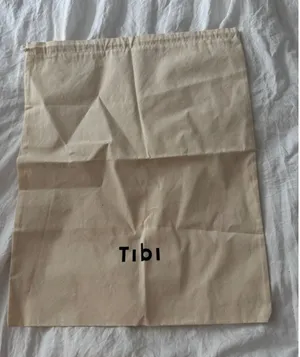 Tibi‎ Cream Cotton Canvas Drawstring Dust Bag thumbnail 1