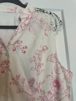 Pink and white floral dress thumbnail 3