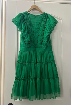 Lena Green Ruffled Fit and Flare Dress (from boutique) thumbnail 2