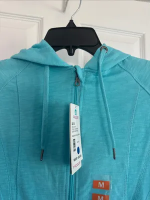Free2B Lightweight Active Women's Sweatshirt-Beach Boucle Hoodie in Wave Blue thumbnail 7