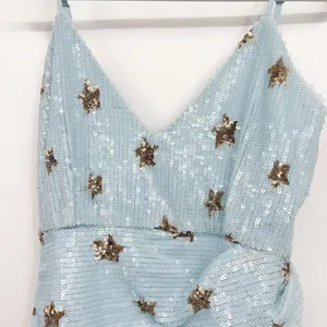 Superdown Revolve‎ Womens Dina Sequin Star Wrap Party Cocktail Mini Dress Size S thumbnail 4