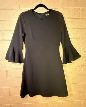 Lulu's Black Long Sleeve Dress with Flare Cuffs thumbnail 1