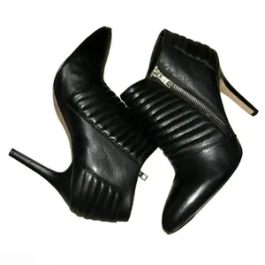 Ann Taylor Black Leather Ankle Booties(Size 8.5M) thumbnail 6