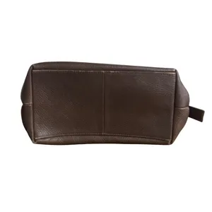 Fossil Pebbled Leather Toiletry Zip Bag Travel Vintage 90s Cosmetic Overnight thumbnail 2