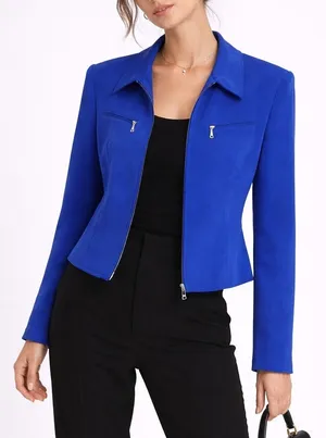 Vintage Allison Taylor Silk Blazer Jacket Small Blue 80s Retro Preppy Career thumbnail 1