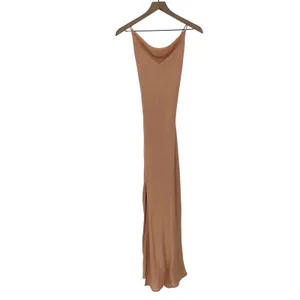 ASSENZA Satin Slip Dress Peach Cowl Neck Spaghetti Strap Tie Back‎ Maxi thumbnail 2