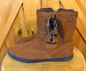 Keds Sunny Side Brown Faux Fur lined Ankle Suede Boot WH45118M Size 7.5 thumbnail 1