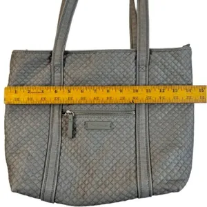 Vera Bradley Gray Quilted Tote thumbnail 6