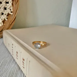 Copper Gold Solitaire Fashion Jewelry Ring “Eve” Neutral Minimal Stacking Simple Jewelry thumbnail 7