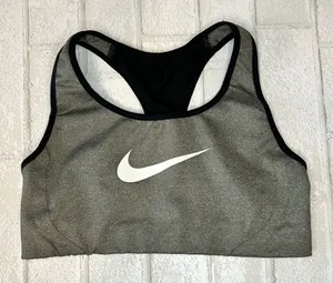 Nike Gray and Black Sports Bras with Moisture-Wicking Fabric thumbnail 1