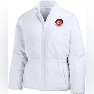 Wear by Erin Andrews Kansas City Chiefs Zip Belted Puffer Jacket Coat Medium thumbnail 9