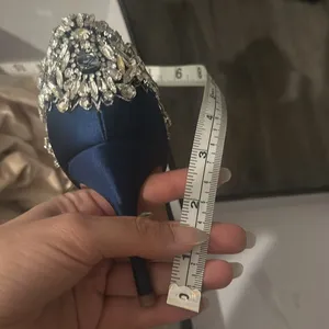Size 7 Celeste badgley mischka Blue Open toe Heels thumbnail 10