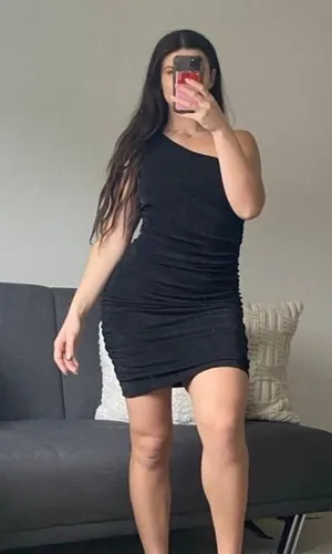 Black Rouched one shoulder dress Size L thumbnail 1