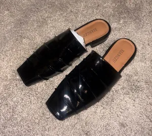 New Black Patent square Slip-On Mules for Women size 6 thumbnail 1