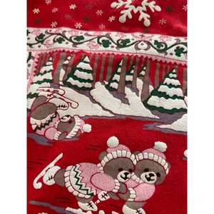 Vintage 90s Spumoni by Franko Christmas Skating Bears Sweatshirt Women's Medium thumbnail 10