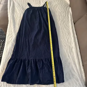 LDT Blair Flounce Maxi Dress Size 2 Navy Blue Resort Coastal Sundress thumbnail 10