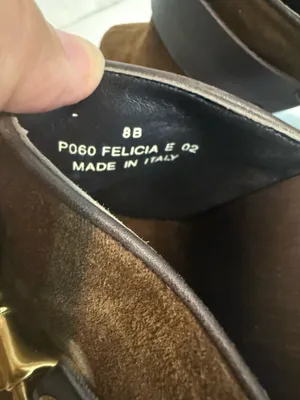 Vintage Coach Felicia Brown Suede, Wooden Heels, Dark Brown Leather Strap with Golden Hardware Sz 8 thumbnail 3
