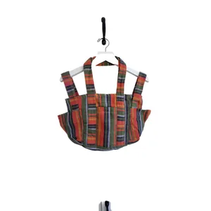 Free People Baby Oksana Tote C 8151 Small Orange Mix Striped Cotton Bag Women's thumbnail 2