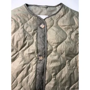 ASOS DESIGN Womens Quilted Vest Olive Green Onion Stitch Button Front Pockets XL thumbnail 2