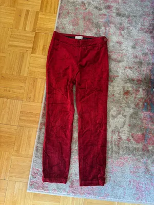 Anthropologie Red Crush Velvet Pants thumbnail 3