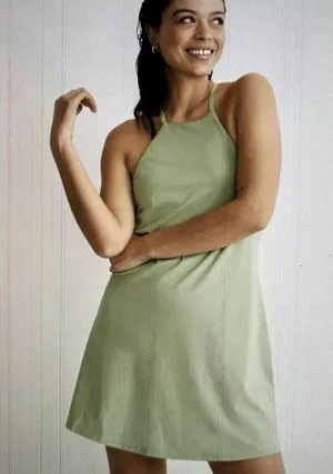 Madewell Flex Fitness Dress w/Built in Shorts Tennis Pickle Ball Green Size S thumbnail 2