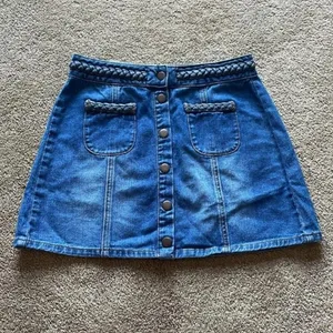 Kendall + Kylie Braided‎ High Waist Button Denim Skirt Size 26 thumbnail 3