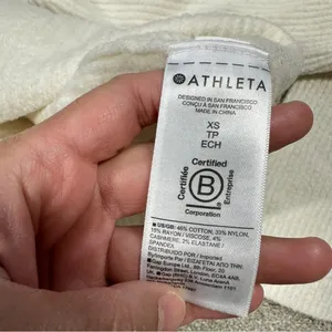 Athleta Cashmere Blend Felicity Cozy V-Neck Sweater Longsleeve Magnolia White XS thumbnail 13