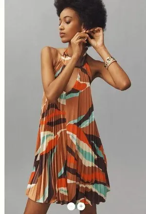 Anthropologie Hutch Halter Pleated Swing Mini Dress thumbnail 1