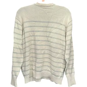 Brandi Melville Crew Neck Cotton Cream Blue Striped Cable Knit Sweater Preppy thumbnail 3