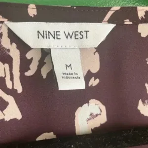 Nine West Purple Leopard Print Blouse Work Wear Top Dress Clothes EUC‎ thumbnail 3