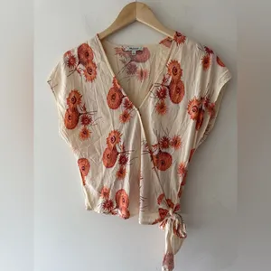 Madewell Twiggy Dandelion Floral‎ Print Wrap Top thumbnail 2