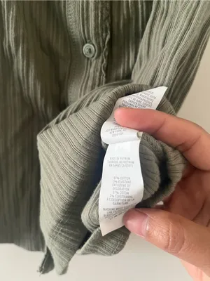 Aerie Olive Green Crinkle Ribbed Button Front Tank Top Medium Cottagecore Safari thumbnail 5