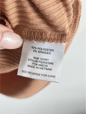 Pink Rose peach ribbed cutout mini dress size L Y2K bodycon thumbnail 4