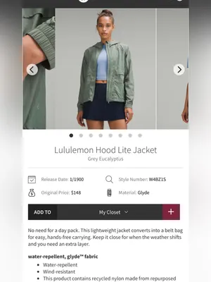 Lululemon Hood Lite Jacket - size 4 thumbnail 7