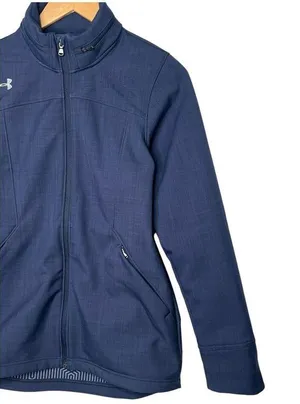 Under Armour Jacket Womens XS Loose ColdGear Pockets Full Zip Hoodie Sporty Blue thumbnail 8