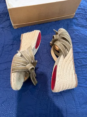 Christian Louboutin Tiburon Natural Strappy Wedge Heels Sandals Size 8 thumbnail 12