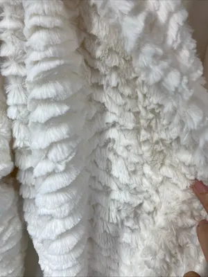 Soma Robe long plush cream fleece lined belted Faux Fur Cozy Classy Elegant S/M thumbnail 9