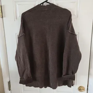 Seven7 Womens Cardigan Sweater Large Brown Oversized Open Front Cotton Knit NWT thumbnail 10