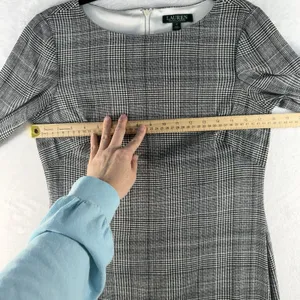 Ralph Lauren LRL 6 Dress Glen Plaid Long Sleeve Quiet Luxury Minimalist‎ Sheath thumbnail 10