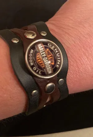 Harley Stud Leather Bracelet thumbnail 1