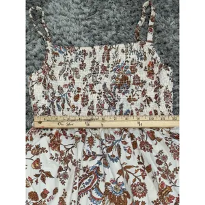 Old Navy Women’s Paisley Floral Cotton Poplin Smocked Cut-out Midi Dress Boho S thumbnail 11