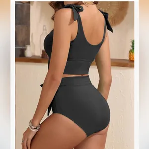 Yonique High Waisted Tummy Control Bikini Modest Bathing Suit 2PC swimsuit thumbnail 2