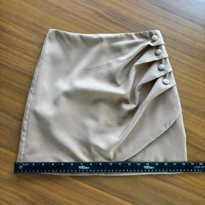 NWT Vestique Faux Wrap Mini Skirt S Ruched Buttons Preppy Work Office Fall thumbnail 10
