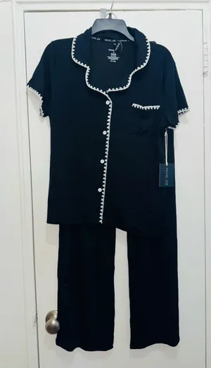 Rachel Zoe women’s modal pajama set size M black thumbnail 1
