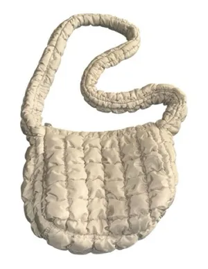 Wild Fable Quilted Puffer Shoulder Bag Cream Ivory EUC thumbnail 1