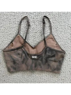 Darc Sport SHE Wolves Seamless Sports Bra Brown Tie Dye 64 of 500 S Adjustable thumbnail 2