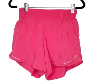 Lululemon Hotty Hot High Rise Lined Shorts Women's Hot Pink Size 4 thumbnail 1